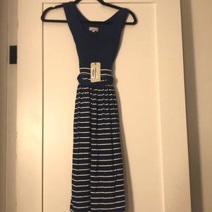 Glow and Grow Maternity Dress Navy Blue
